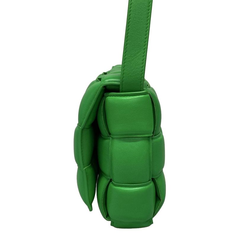 Bottega Veneta Shoulder Bag Padded Cassette Green Lambskin
