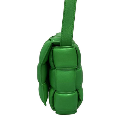 Bottega Veneta Shoulder Bag Padded Cassette Green Lambskin