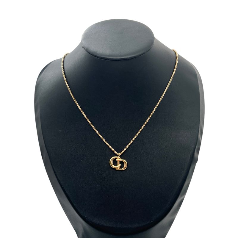 Christian DIOR Necklace Metal Plated Metal Plated CD Logo Gold