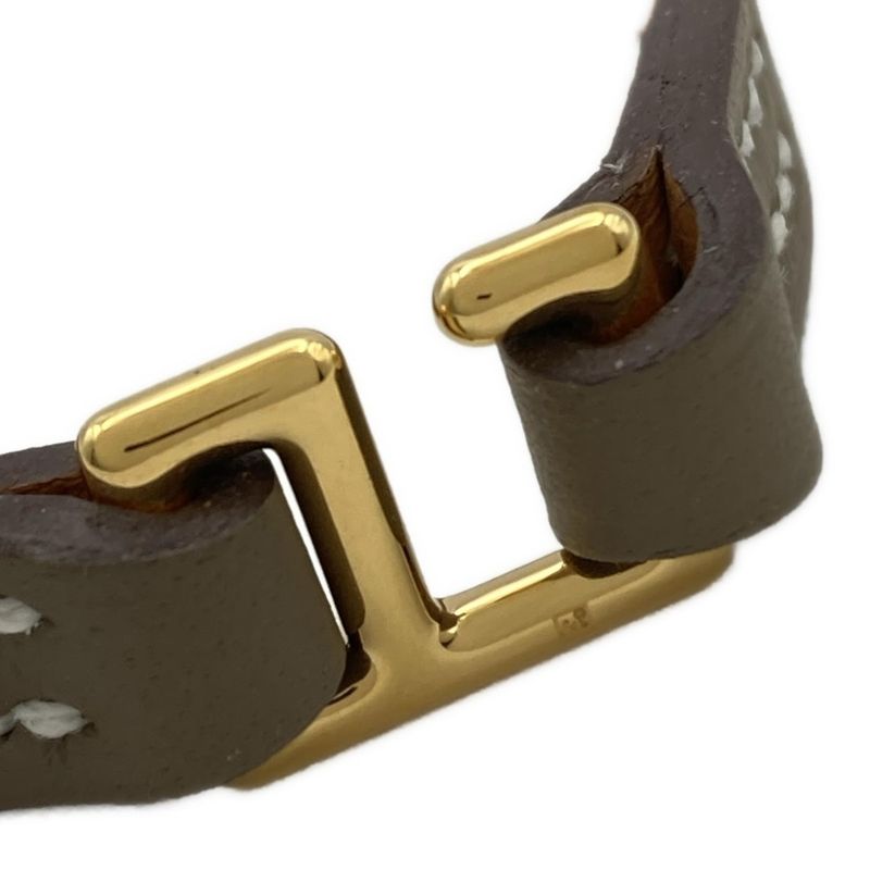 Hermes Bracelet - Leather Gray Gold Hardware