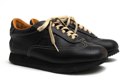 Hermes Shoes Sneakers Shoes Low Cut Ladies Women Leather Genuine Black Quick