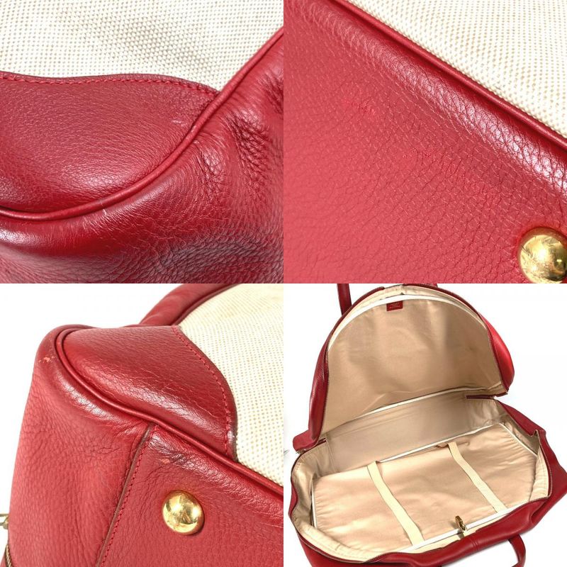 Hermes Boston Bag Victoria 60 Victoria 60 Toile Ash Red