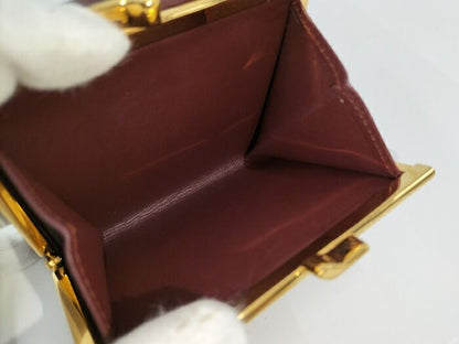 Cartier Compact Wallet Trifold Clasp Closure Mastline Leather Bordeaux