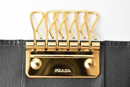 Prada Key Case Key Holder Prada 6 Rings 1pg222 Vitello MOVE Shape Push Leather