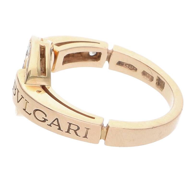 Bulgari 18K Pink Gold Pink Gold Pavé Diamond Ring Ladies No 10