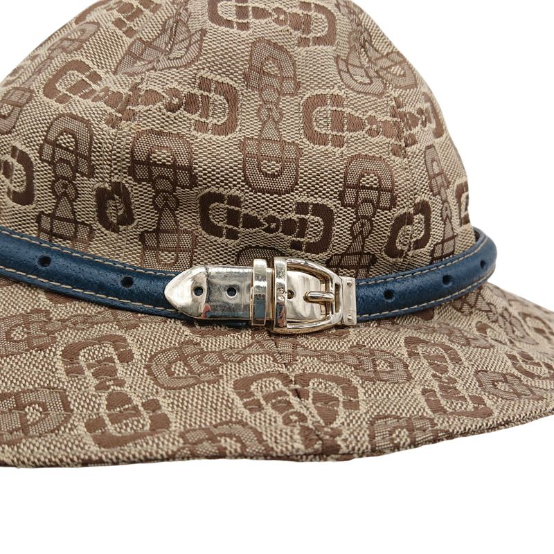 Gucci Bucket Hat Horsebit Brown Beige Green Size M