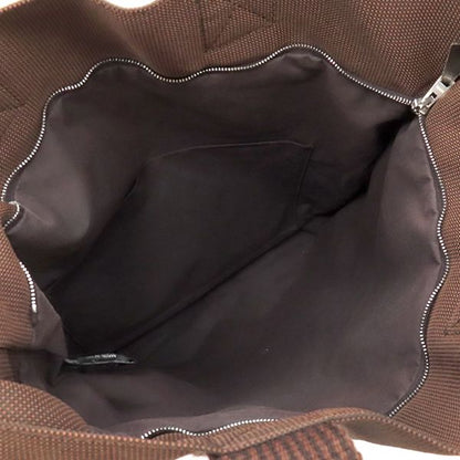 Hermes Tote Bag Her Line Cabas Canvas Brown Silver Hardware Brown