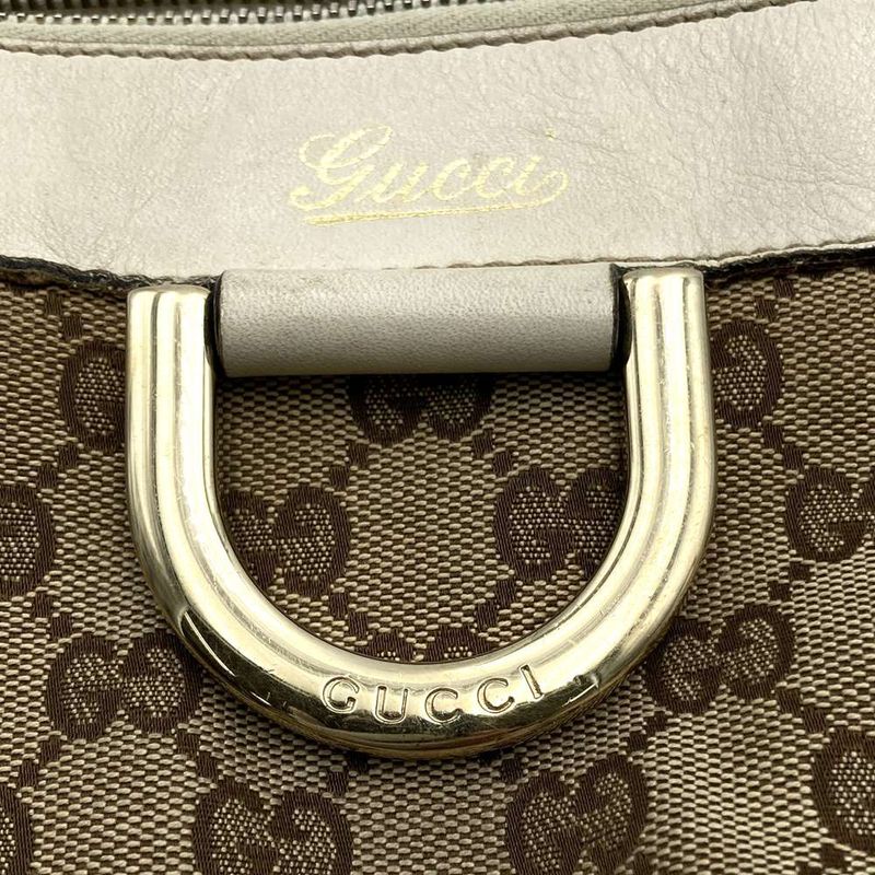 Gucci 204940 Abby Crossbody Shoulder Bag Beige/white GG Canvas/leather Ladies