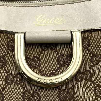 Gucci 204940 Abby Crossbody Shoulder Bag Beige/white GG Canvas/leather Ladies