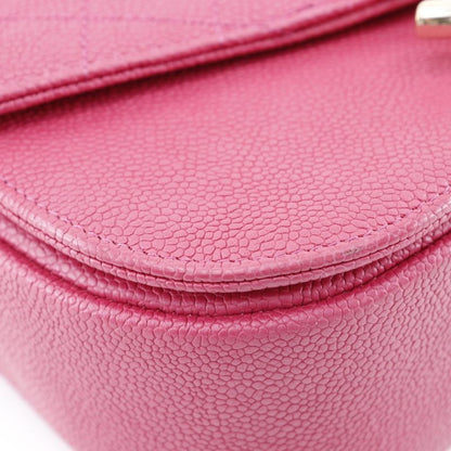 Chanel Coco Mark Top Handle 2WAY Shoulder A93659 Caviar Skin Pink Ladies Handbag