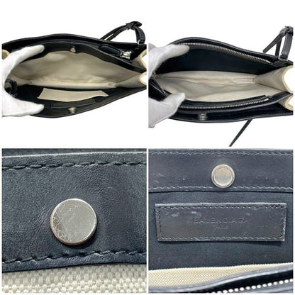 Balenciaga Shoulder Bag Navy Pochette Natural Black