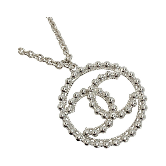 Chanel Cocomark Round Necklace C22c Silver GP Circle