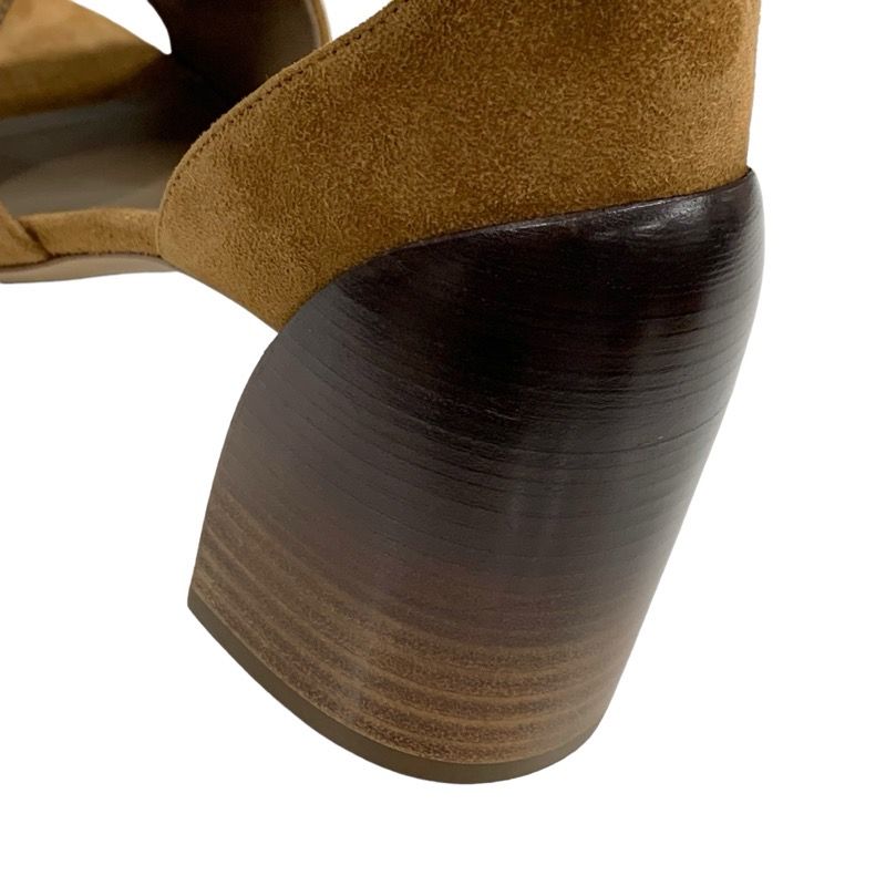 Hermes Sandals Shoes Suede Brown Ankle Belt