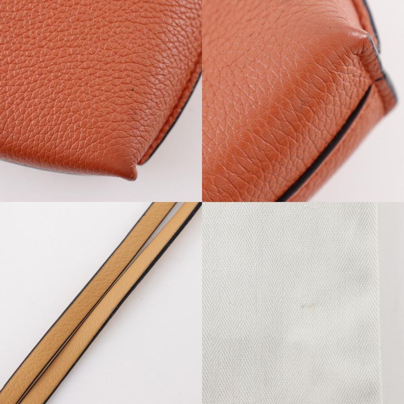 Loewe Pocket Shoulder Phone Pochette 124.12z45 6977 Leather Orange Women's