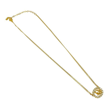 Christian Dior GP Rhinestone Dior Logo Necklace Gold 321989 Necklace