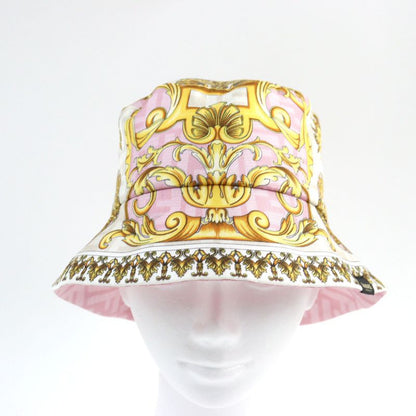 Fendace Fxq698 Silk Fendi Versace Reversible FF Logo Allover Hat With Logo