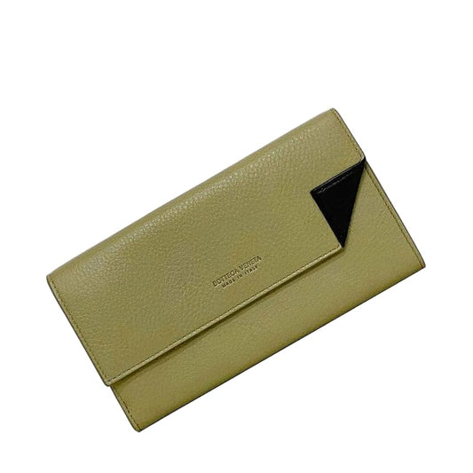 Bottega Veneta Long Fold Wallet Ec21351 Beige Khaki