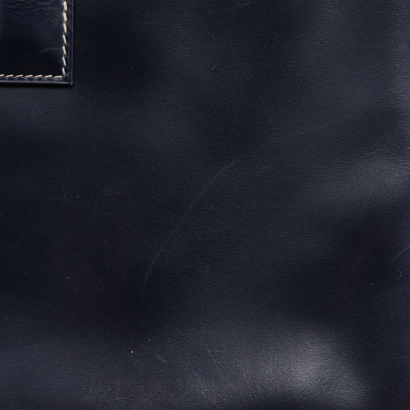 Hermes Jigier PM Vintage Box Calf Navy 0Q Unisex Clutch Bag