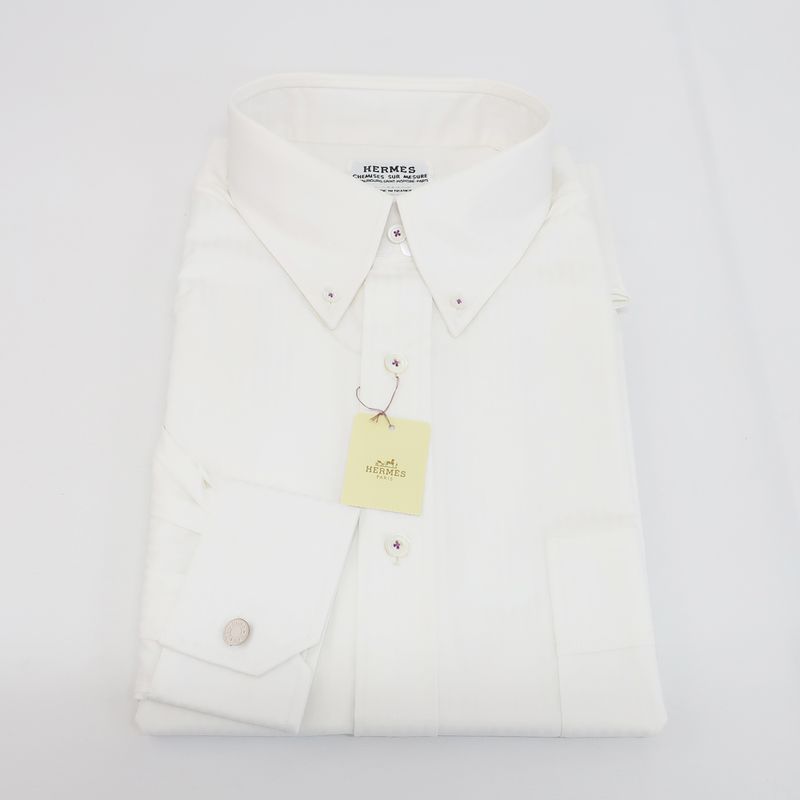 Hermes Serie Dress Shirt Button Down Chemise SUR Mesure Button Shirt