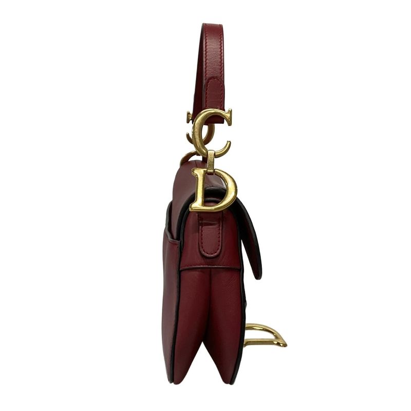 Dior/christian Dior Handbag Saddle Bag Red Leather