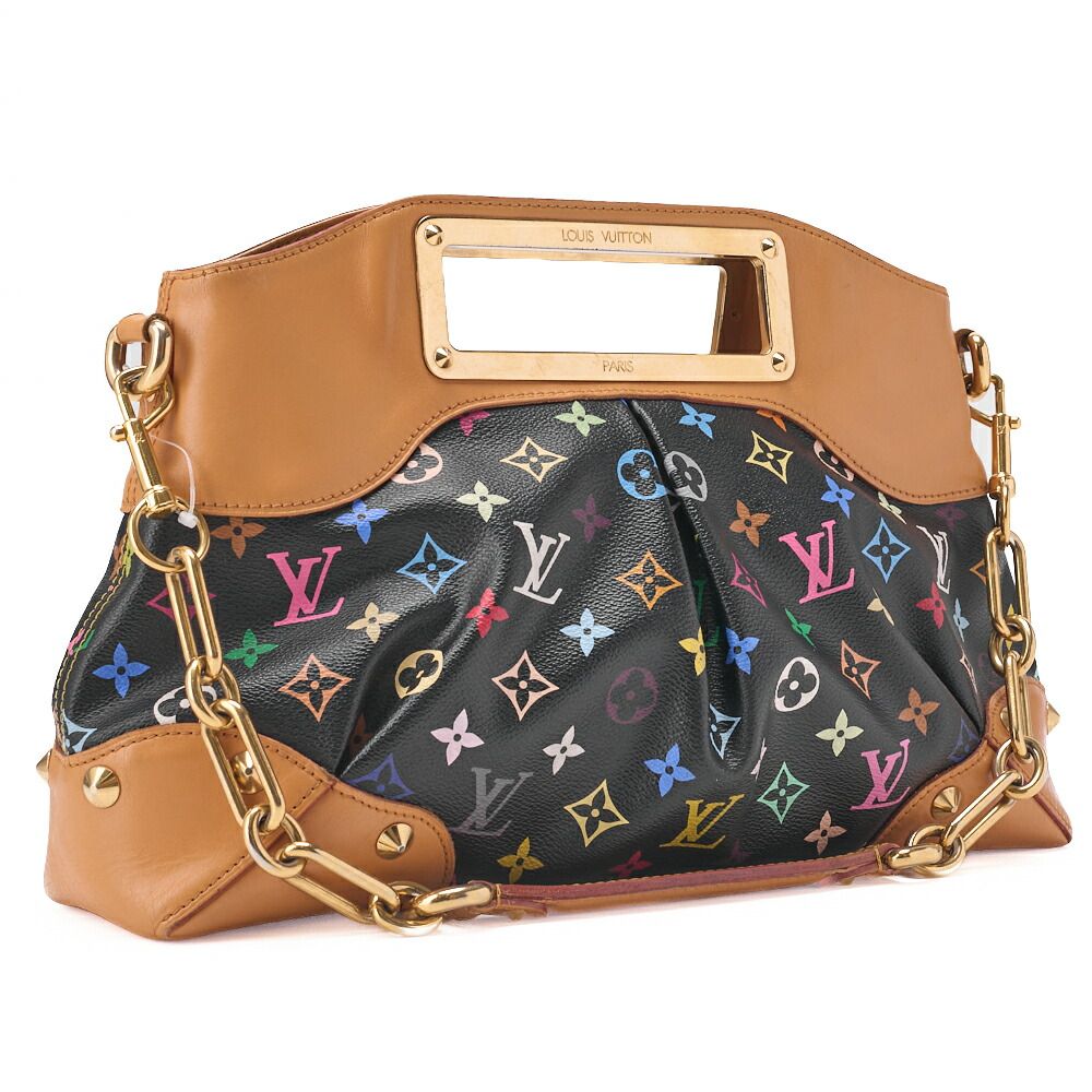 Louis Vuitton Monogram Multicolor Judy MM 2WAY Handbag Noir Black M40255 (gold