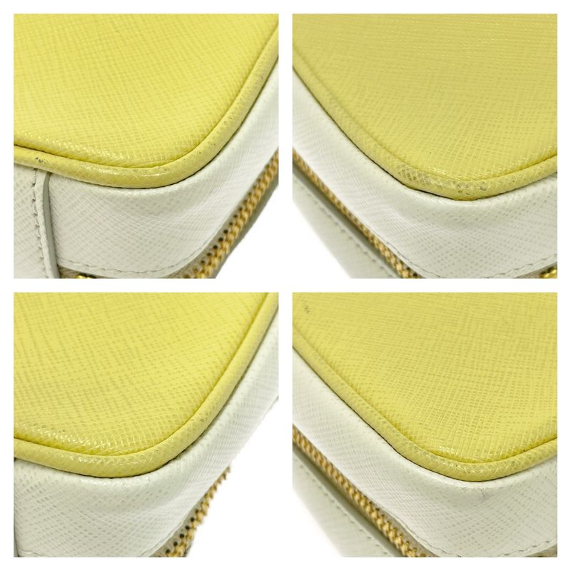 Prada Leather Saffiano Chain Shoulder Bag Yellow 407251 Shoulder Bag