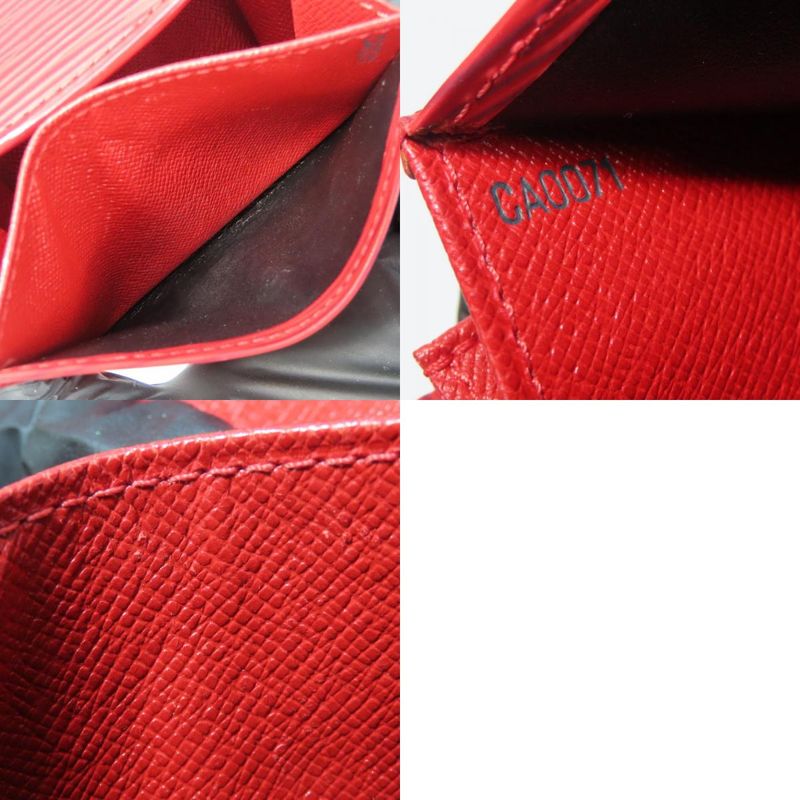 Louis Vuitton Coin Case Porte Monet Saemple M63417 Epi Leather Red Gold