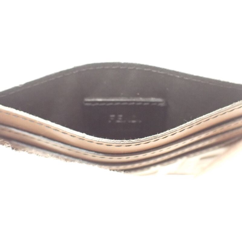 Fendi FF Logo Zucca Card Holder 7m0164 Card Case Leather Brown Iseya