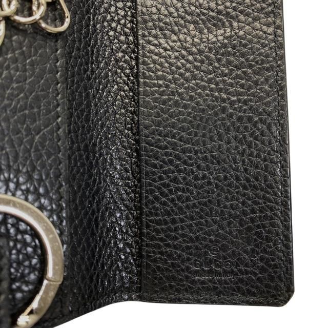 Gucci 473924 Double G 6-ring Key Case Key Ring Leather Black
