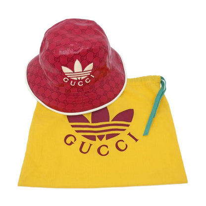 Gucci X Adidas Bucket Hat 728215 M Size 58cm (22.83in) Red Unisex