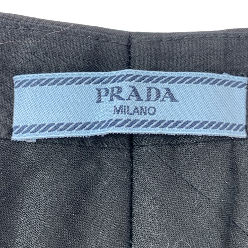 Prada - Wool Straight Slacks Pants - 40S - Black - Women's