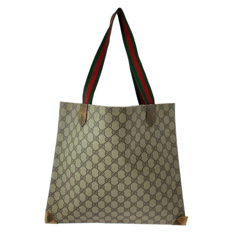 Gucci Vintage Old Gucci Sherry Line Beige GG Supreme Canvas 002 63 0048 Tote