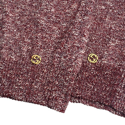 Gucci Ensemble Size S Knit Cardigan Knit Dress GG Logo Lame Red [recommended]