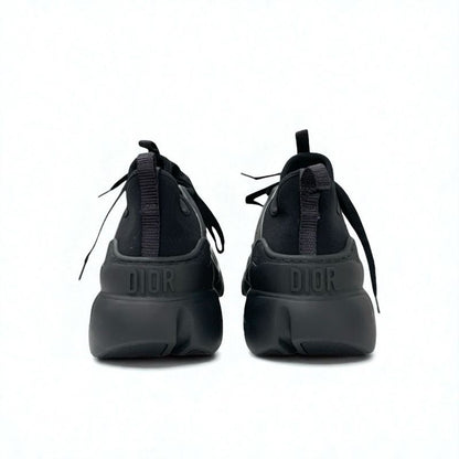 Christian DIOR D-connect Sneakers Shoes Rubber Fabric Leather Black Unused Logo