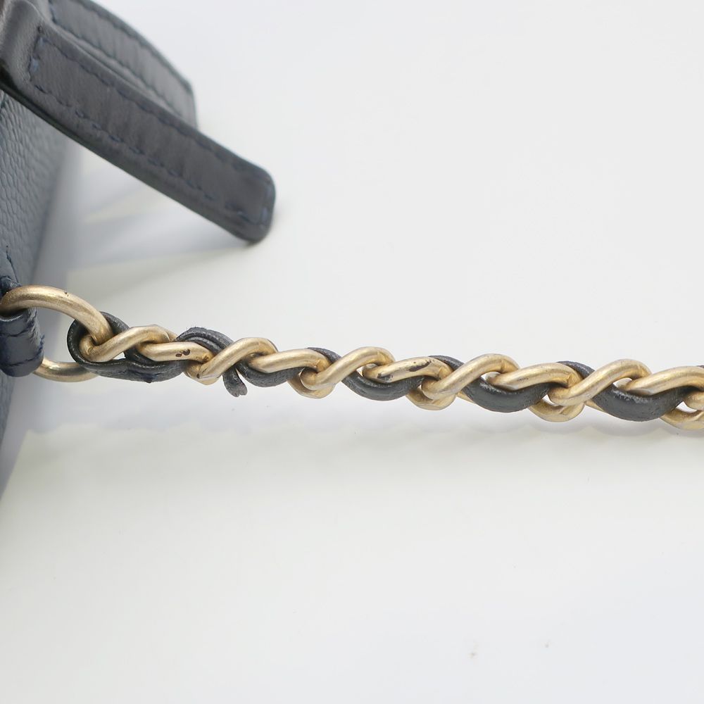 Chanel Chanel CC Filigree Vanity Chain Shoulder Bag Navy