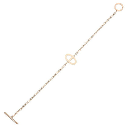 Hermes Chêne D'ancre Contour 18K Pink Gold Diamond Bracelet Men's LG