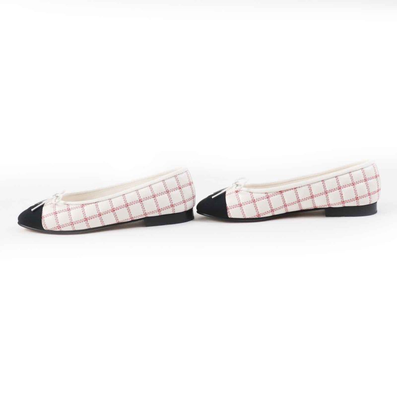 CHANEL 24P G45591 Ballerina Coco Mark Lambskin Flat Shoes/ballet Shoes With