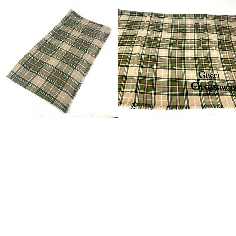 Gucci Shawl Check Large 620547 Wool Beige