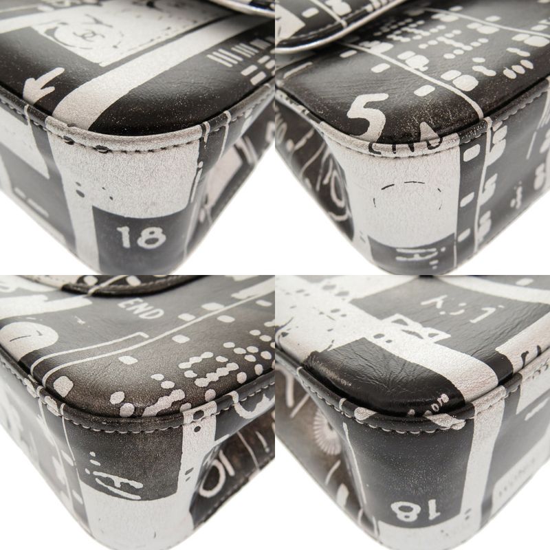 Chanel Matelasse 25 Print Double Flap Leather Black 23rd Silver Hardware