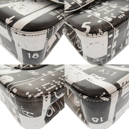 Chanel Matelasse 25 Print Double Flap Leather Black 23rd Silver Hardware