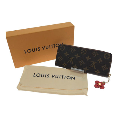 Louis Vuitton Long Wallet Monogram Portefeuille Clemence Flower Charm