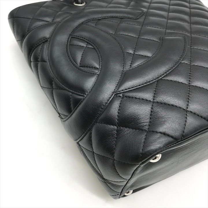 Chanel CC Logo Cambon Leather Tote Black