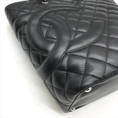 Chanel CC Logo Cambon Leather Tote Black