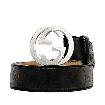 Gucci Belt Brown Cima Interlocking 114984 Excellent Condition