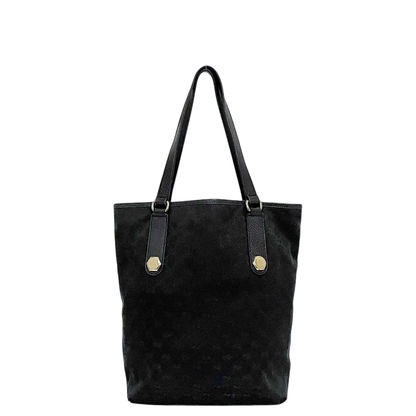 Gucci Tote Bag Black GG Canvas 153009 Light Canvas