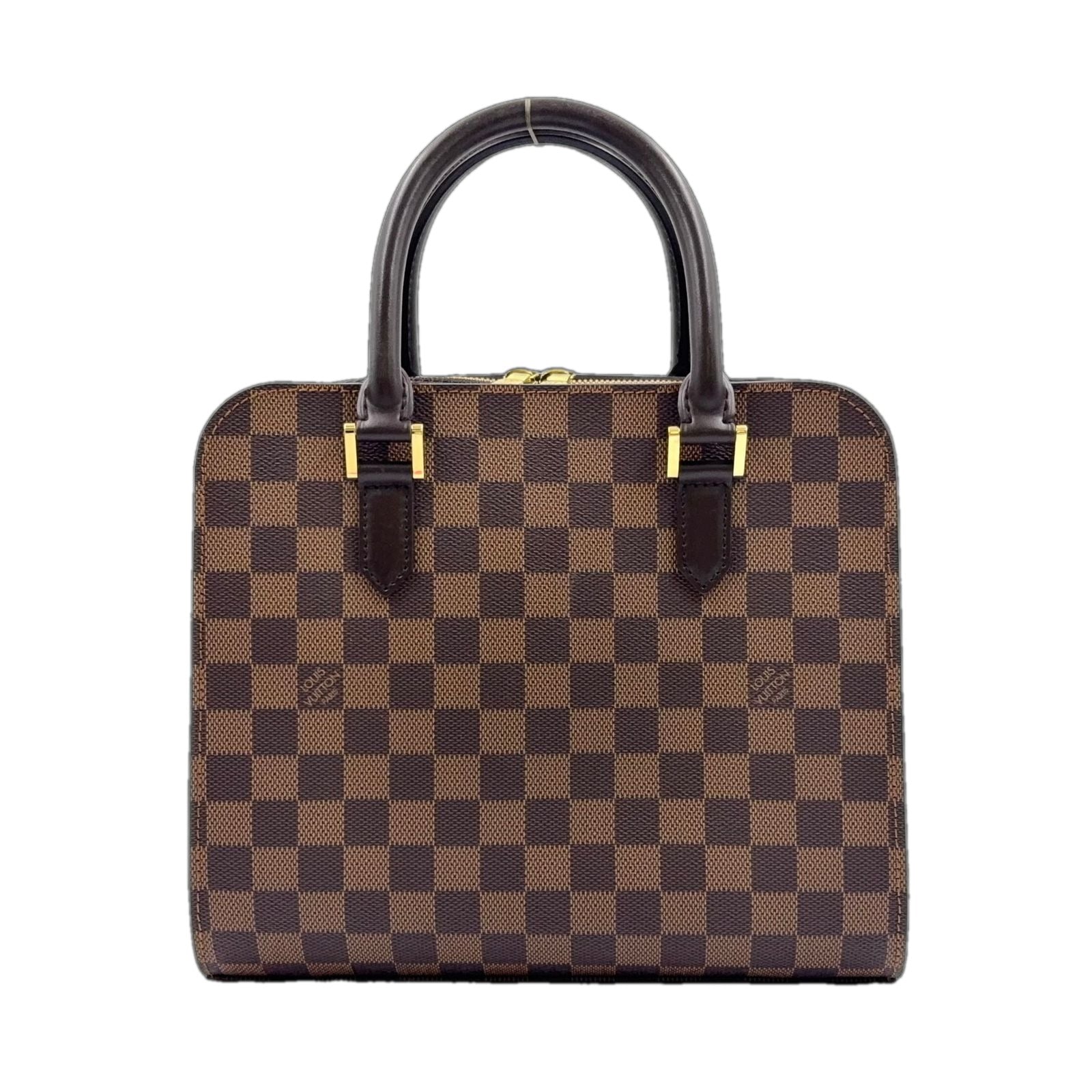 Louis Vuitton Triana Damier Ebene Leather Brown Handbag Gold