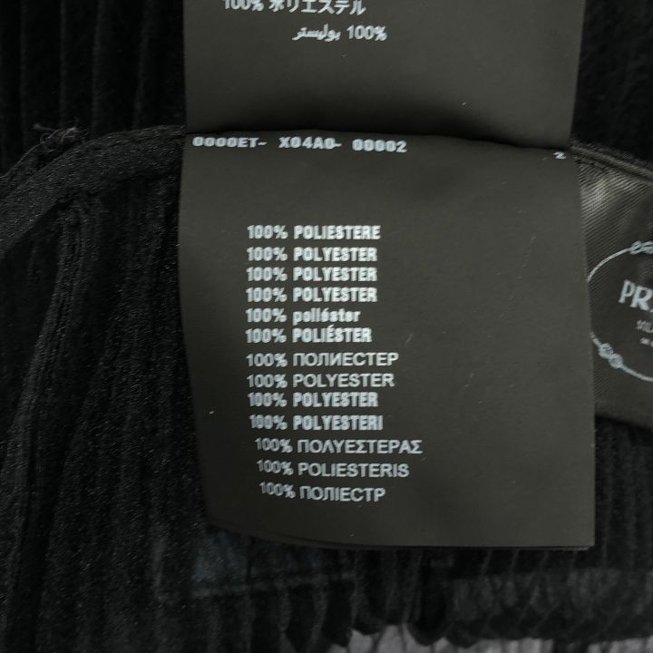 Prada ① P147n Pleated Chiffon Skirt Women's Black 36