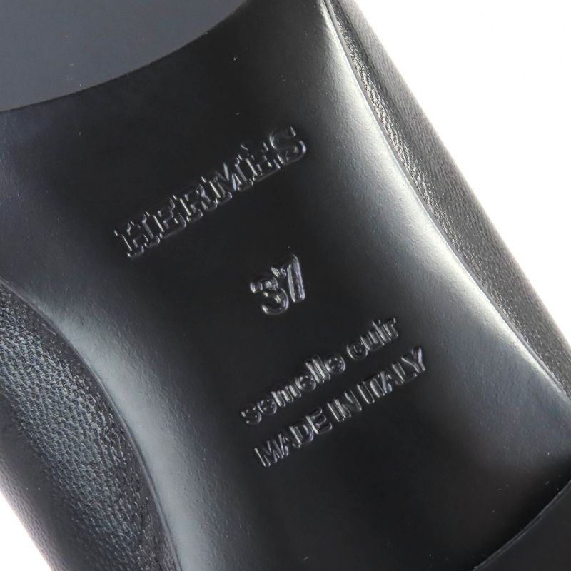 Hermes Royale Gold Hardware Moccasin H Motif Buckle Fringe Leather Loafer Black