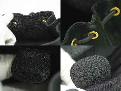 Authentic Gucci Bamboo Backpack Sac Backpack Suede Leather Black Bamboo Bag