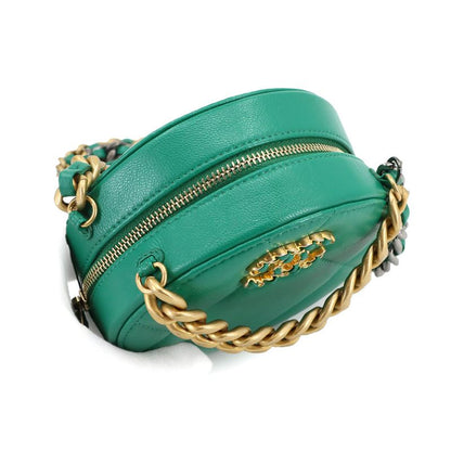 Chanel 19 Round Clutch Chain Shoulder Bag Lambskin Green Ap0945 Chanel 19 Bag